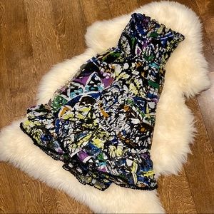 Multi-color, smocked bodice summer dress